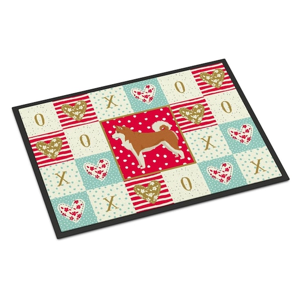 Carolines Treasures 18 x 27 in. Akita Love Indoor or Outdoor Mat CK5902MAT - main
